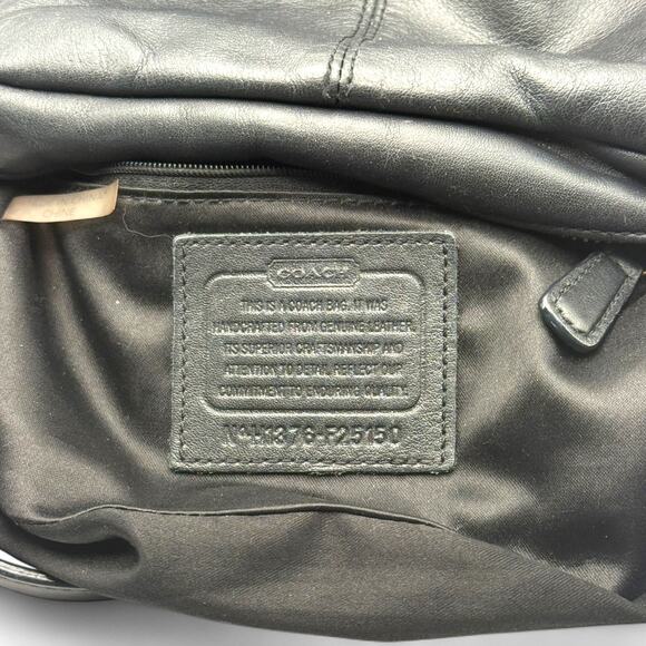 COACH F25150 Campbell Black Leather Crossbody Camera Bag Brass - Picture 4 of 9